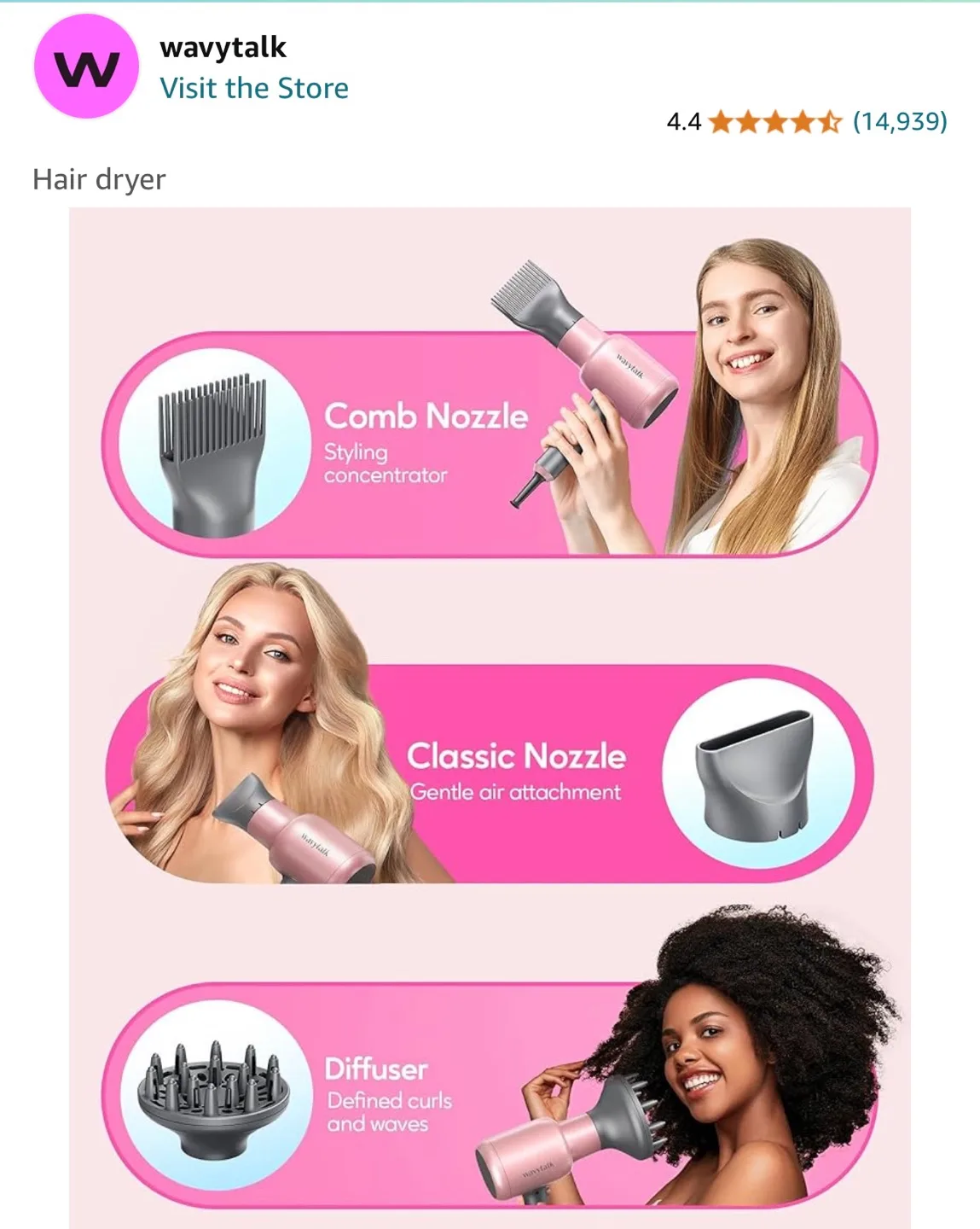 Wavytalk Hair Dryer with Attachments image indicator(4)