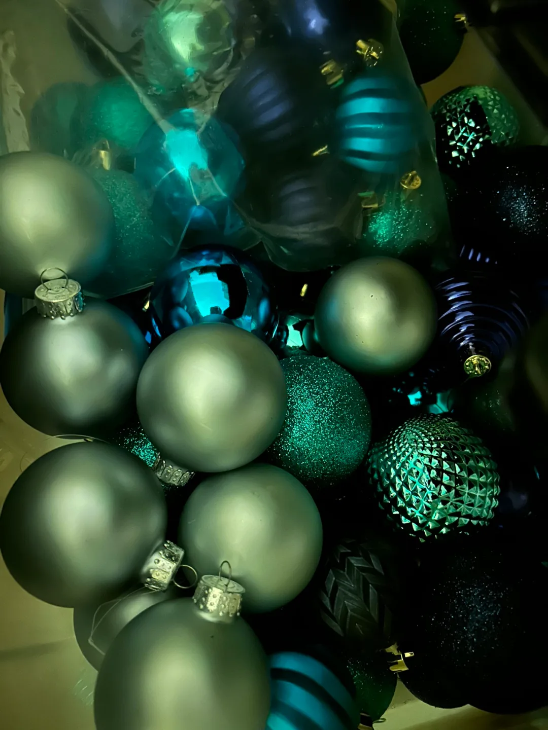 Christmas Ornaments Teal, Green & Silver thumbnail