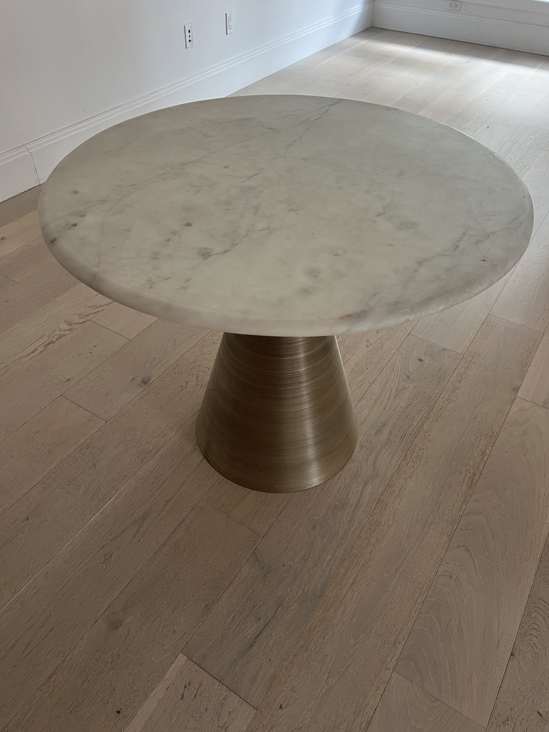 Anthropologie - Marble and Brass Bistro/Dining Table - photo 3