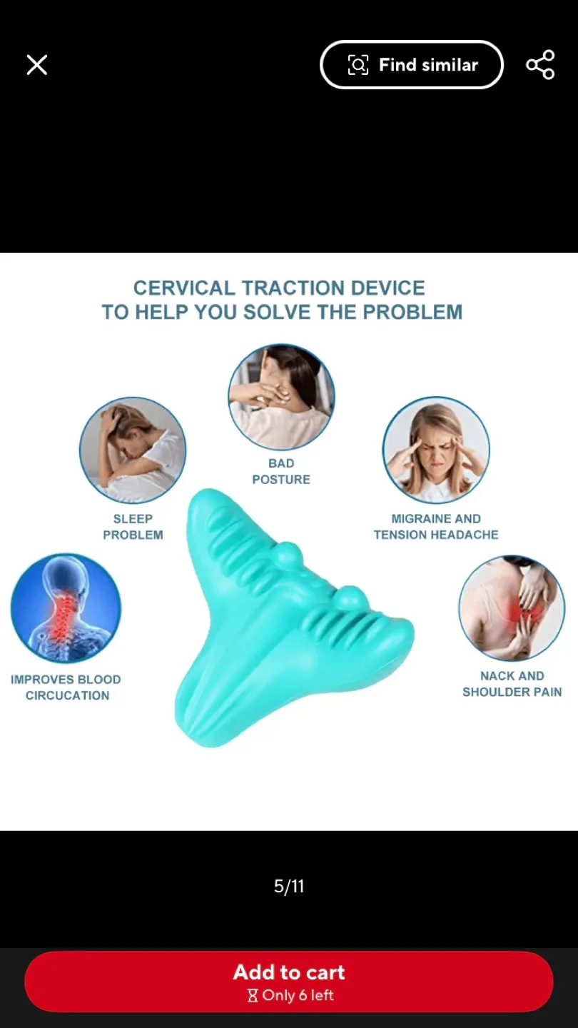 “New” - Cervical Ergonomic Traction Neck Pillow image indicator(2)
