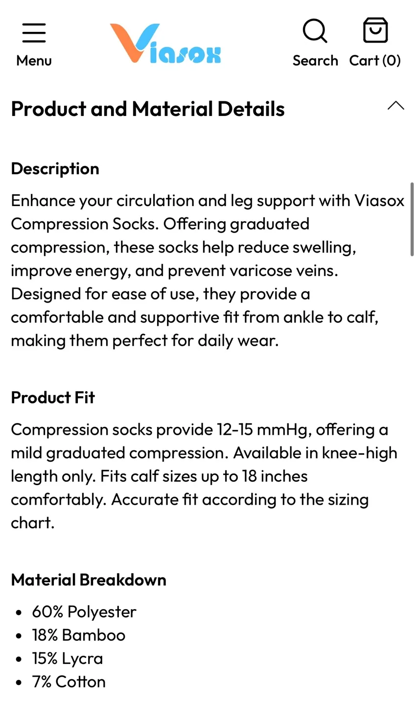 Viasox Diabetic Compression Socks - XL Female image indicator(4)