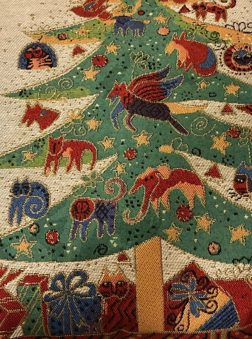 Set of 2 - LAUREL BURCH Christmas Tree Tapestry Pillows… image indicator(6)