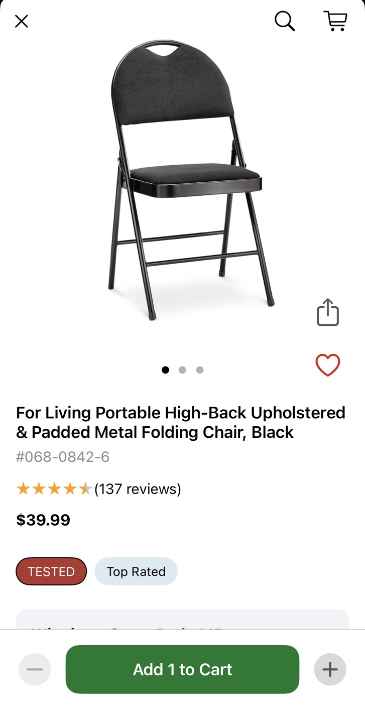 Black Folding Chair - photo 4
