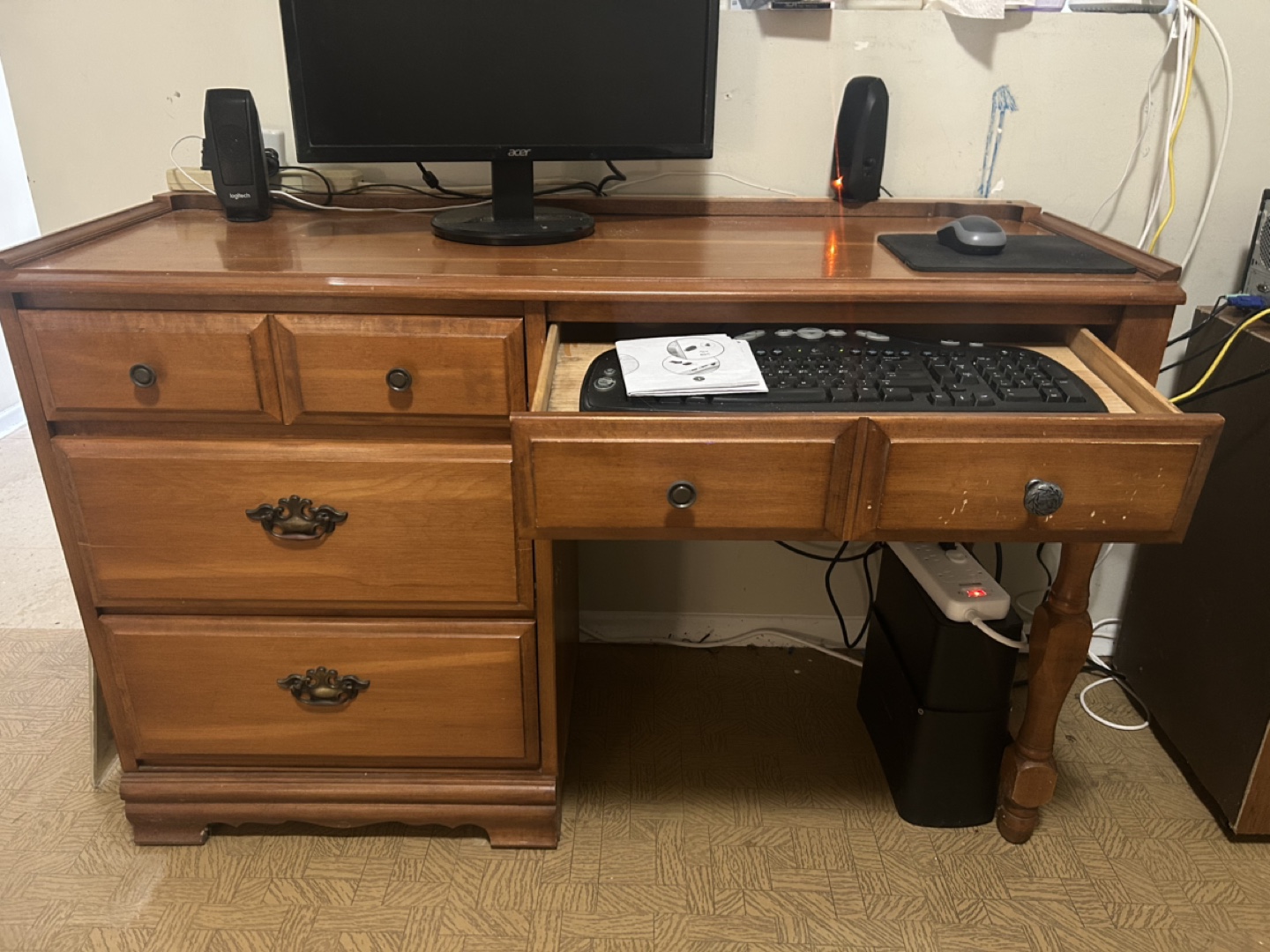 Wooden Desk with Drawers - photo 2