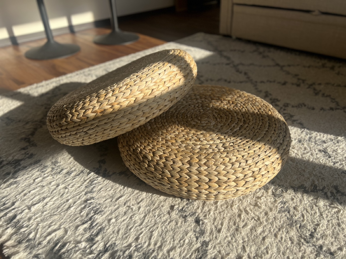 Woven Round Cushions Set of 2