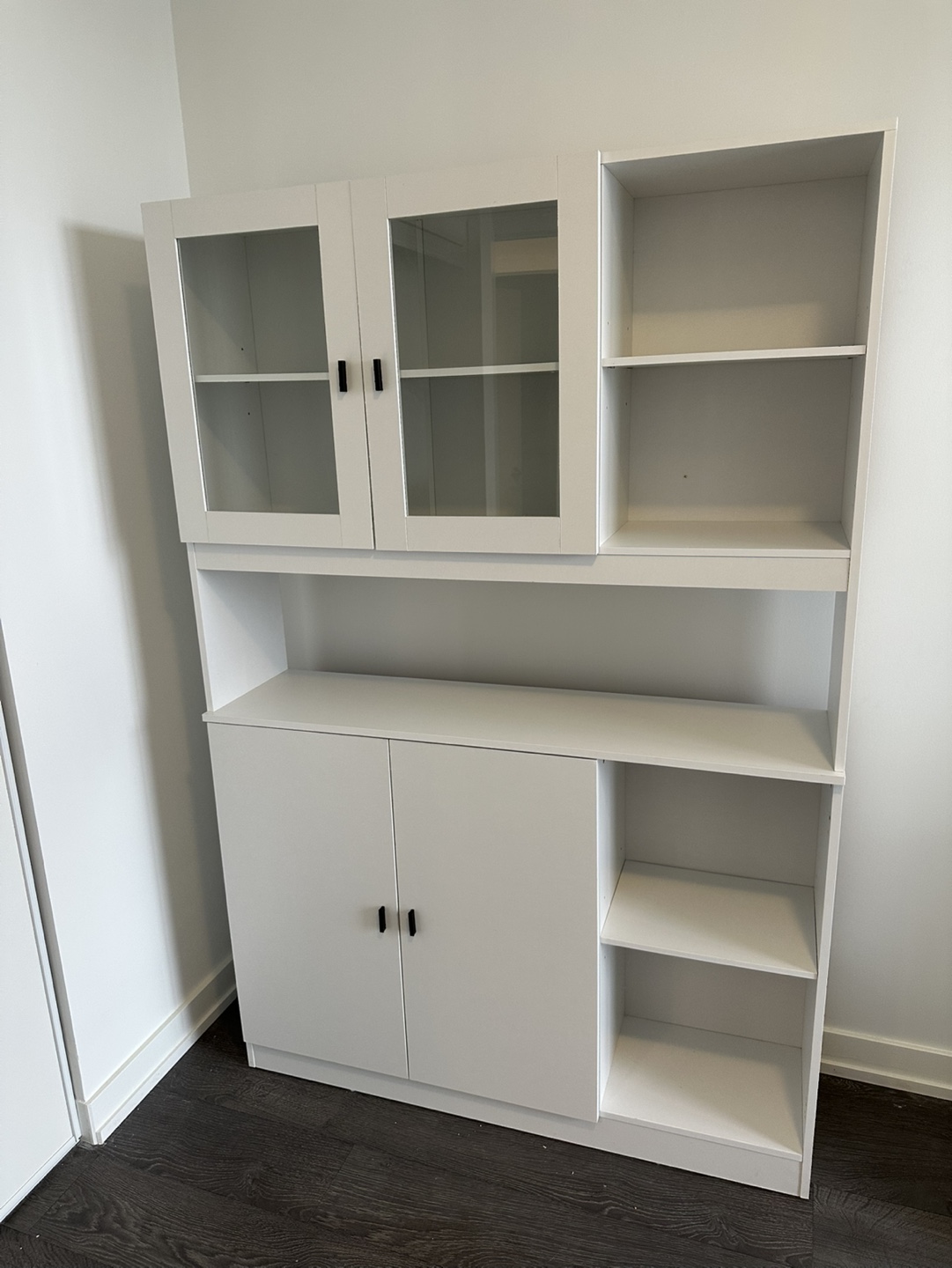 White Cabinet with Glass Doors