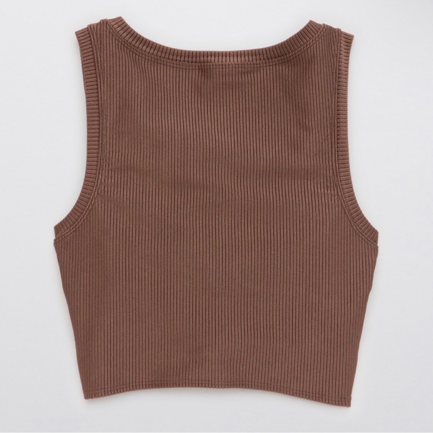 Offline by Aerie Brown Ribbed Twist Crop Tank Top - photo 2