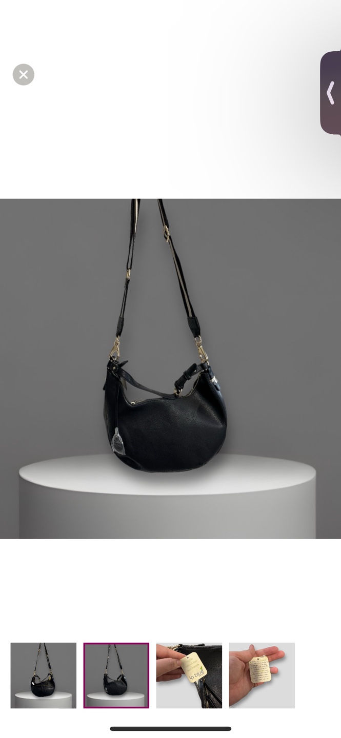 Ip Blue Black Vegan Leather Crossbody Bag - photo 2