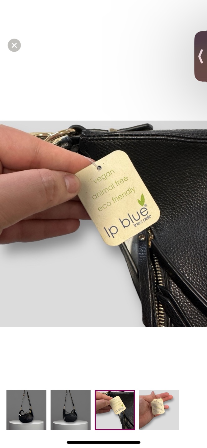 Ip Blue Black Vegan Leather Crossbody Bag - photo 3