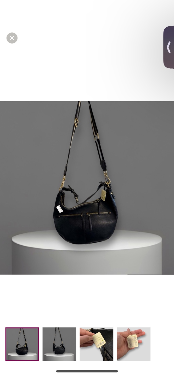 Ip Blue Black Vegan Leather Crossbody Bag