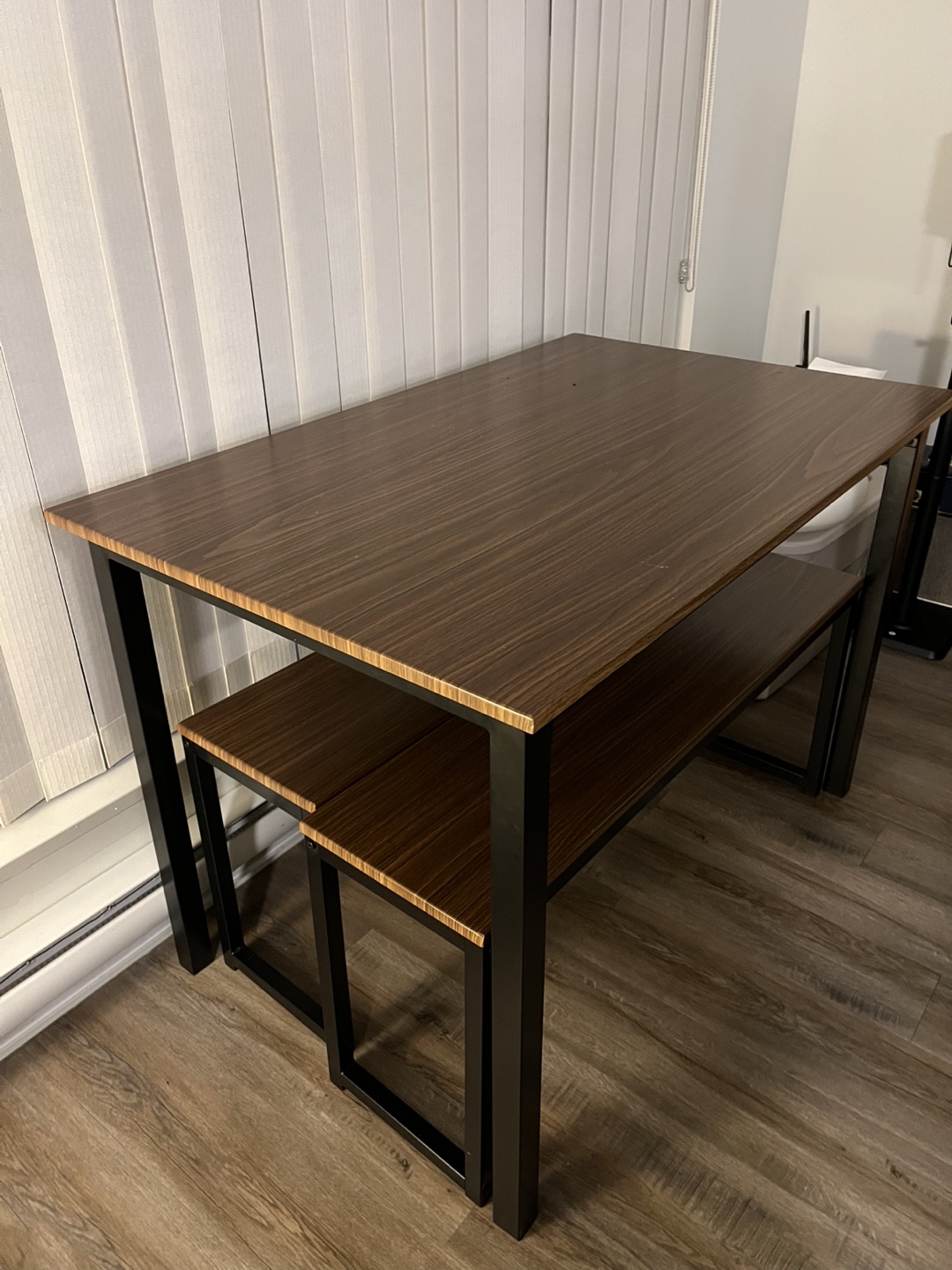 Dining Table Set with Two Benches