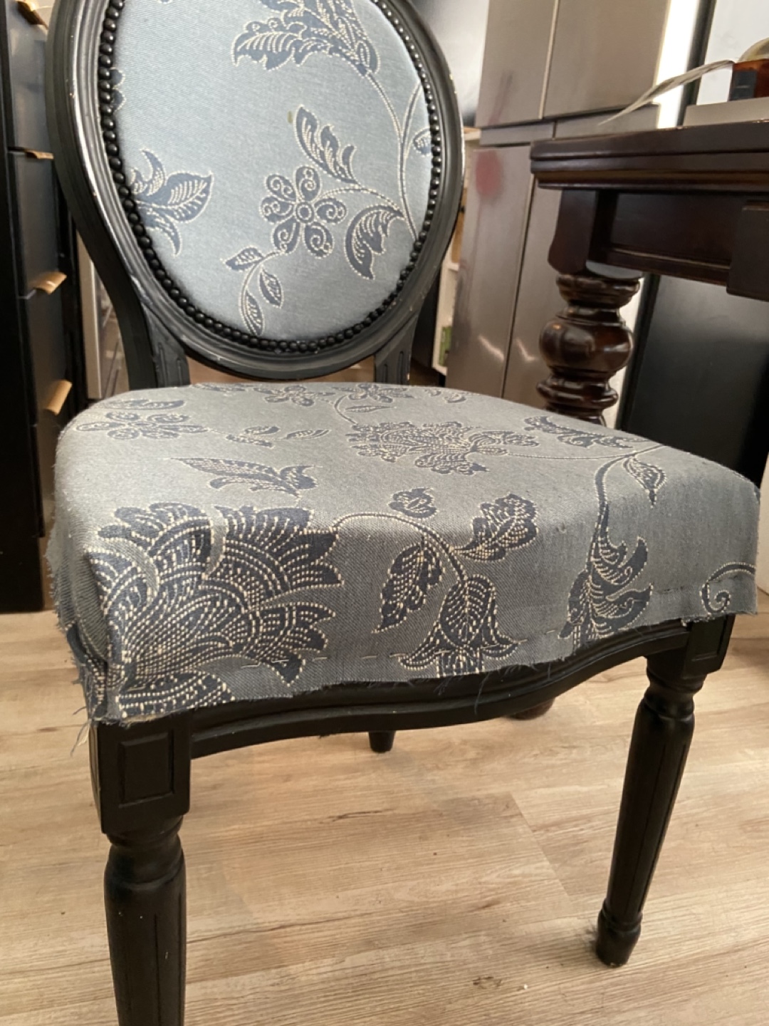 Black and Blue Floral Dining Chair - photo 2