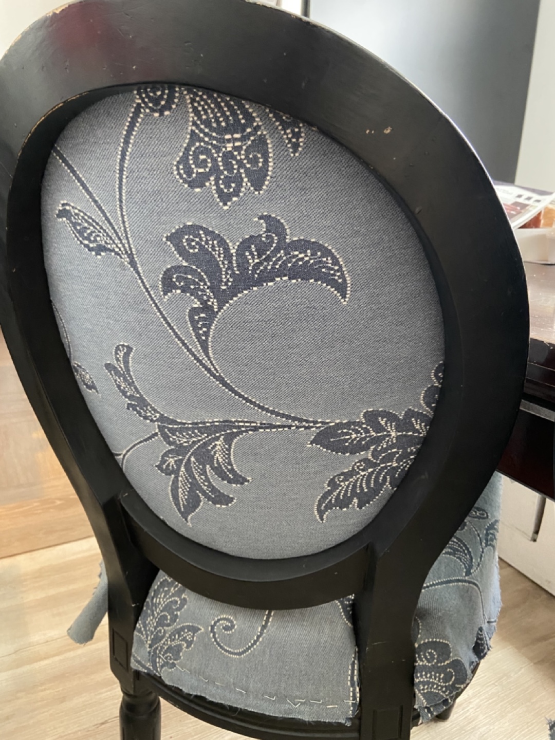 Black and Blue Floral Dining Chair - photo 3
