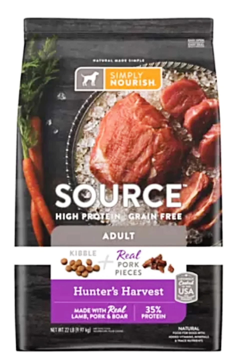 Simply Nourish SOURCE Adult Dog Food Hunter's Harvest thumbnail