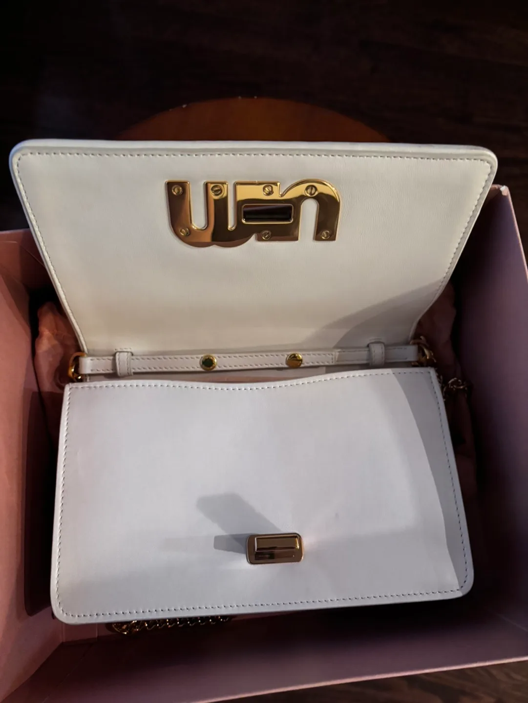 Authentic Miu Miu White Quilted Leather Shoulder Bag image indicator(7)