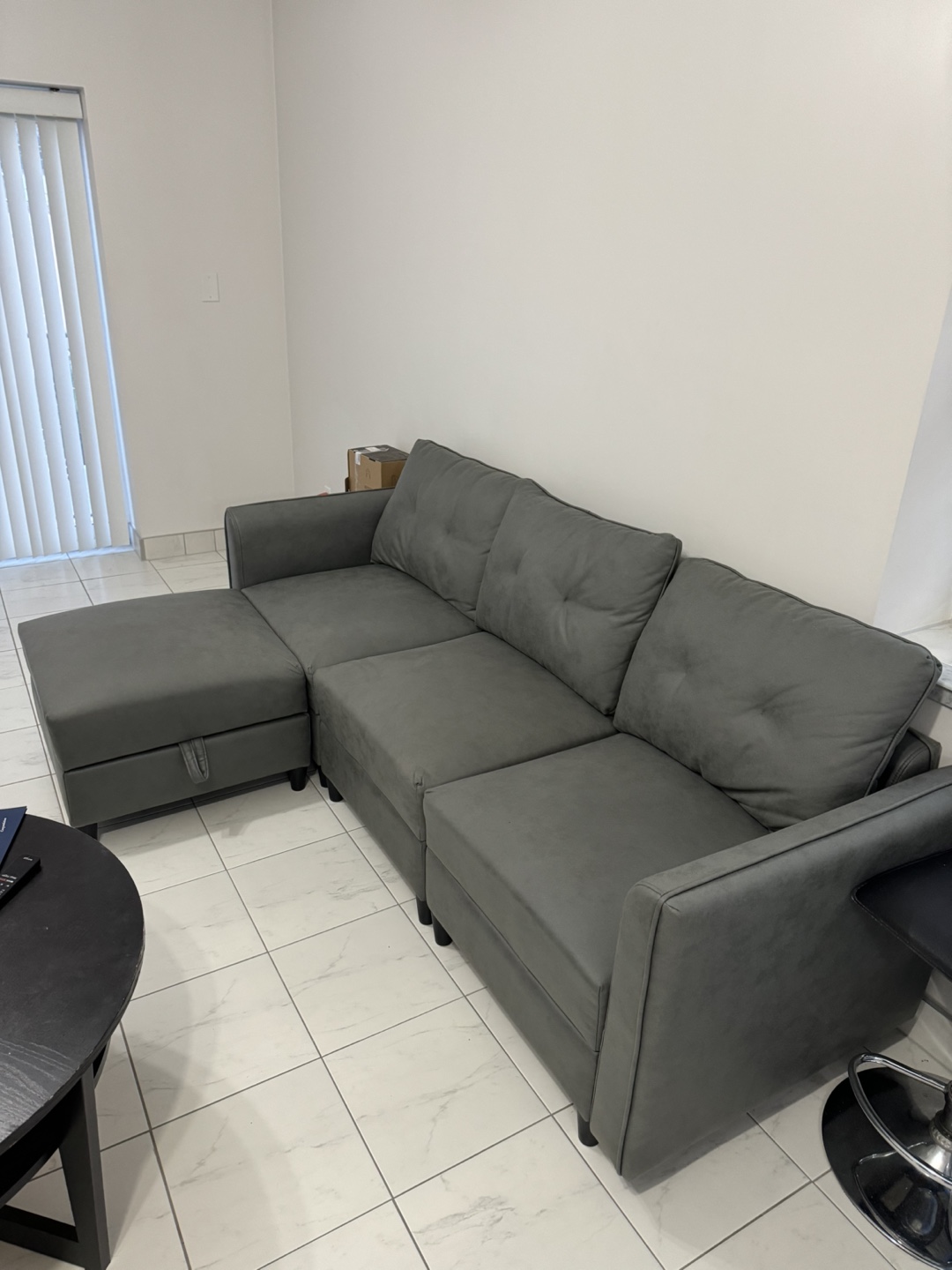 Grey Sectional Sofa with Storage - photo 2