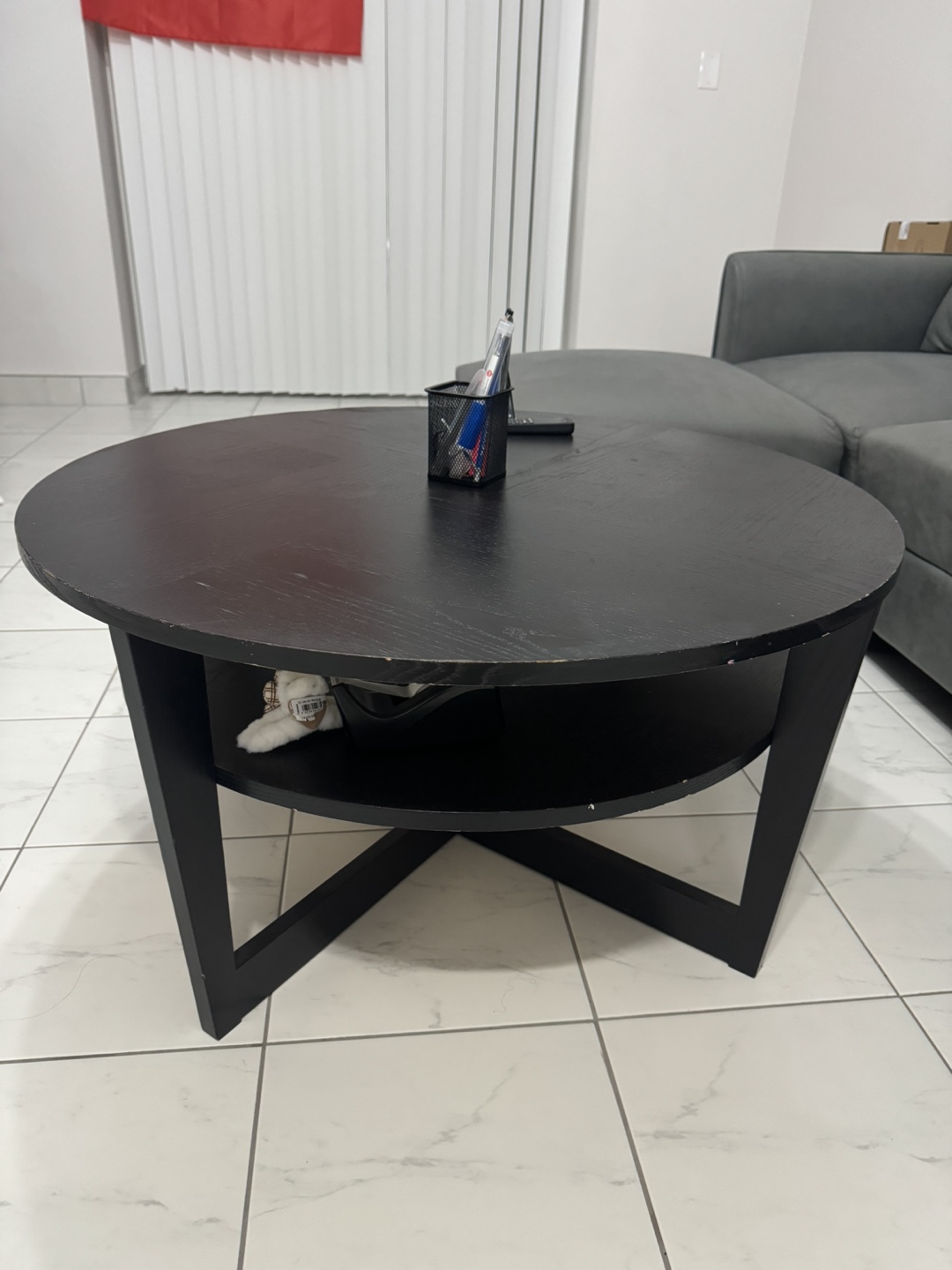 Black Round Coffee Table - photo 5