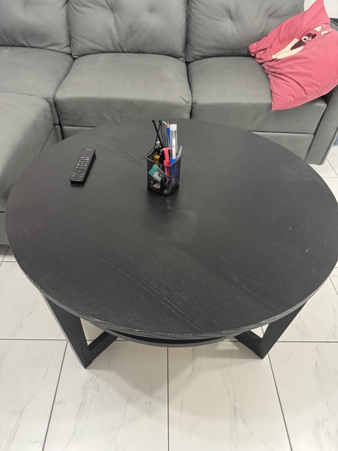 Black Round Coffee Table - photo 3