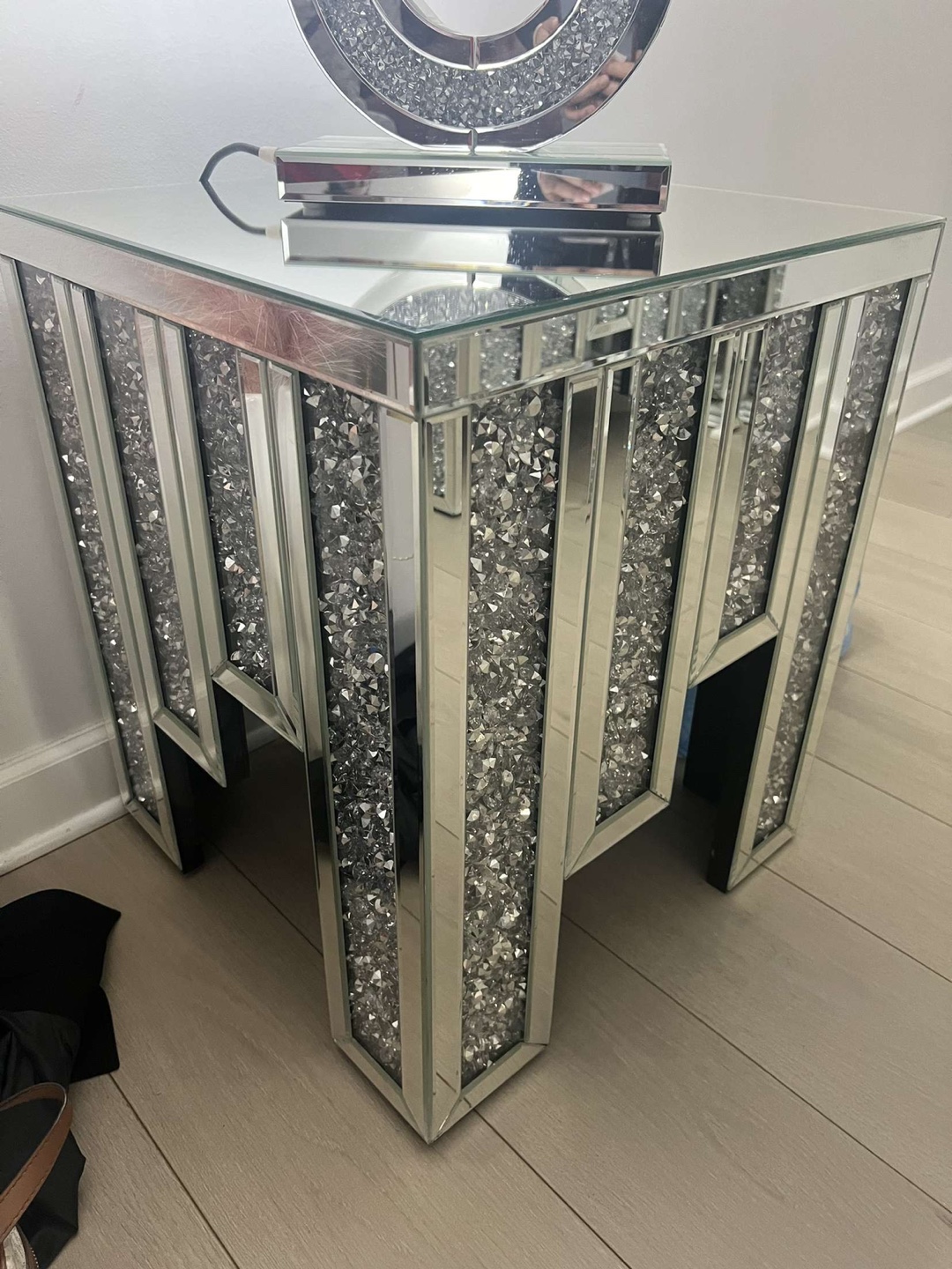 Criss-Cross Mirrored Coffee Table