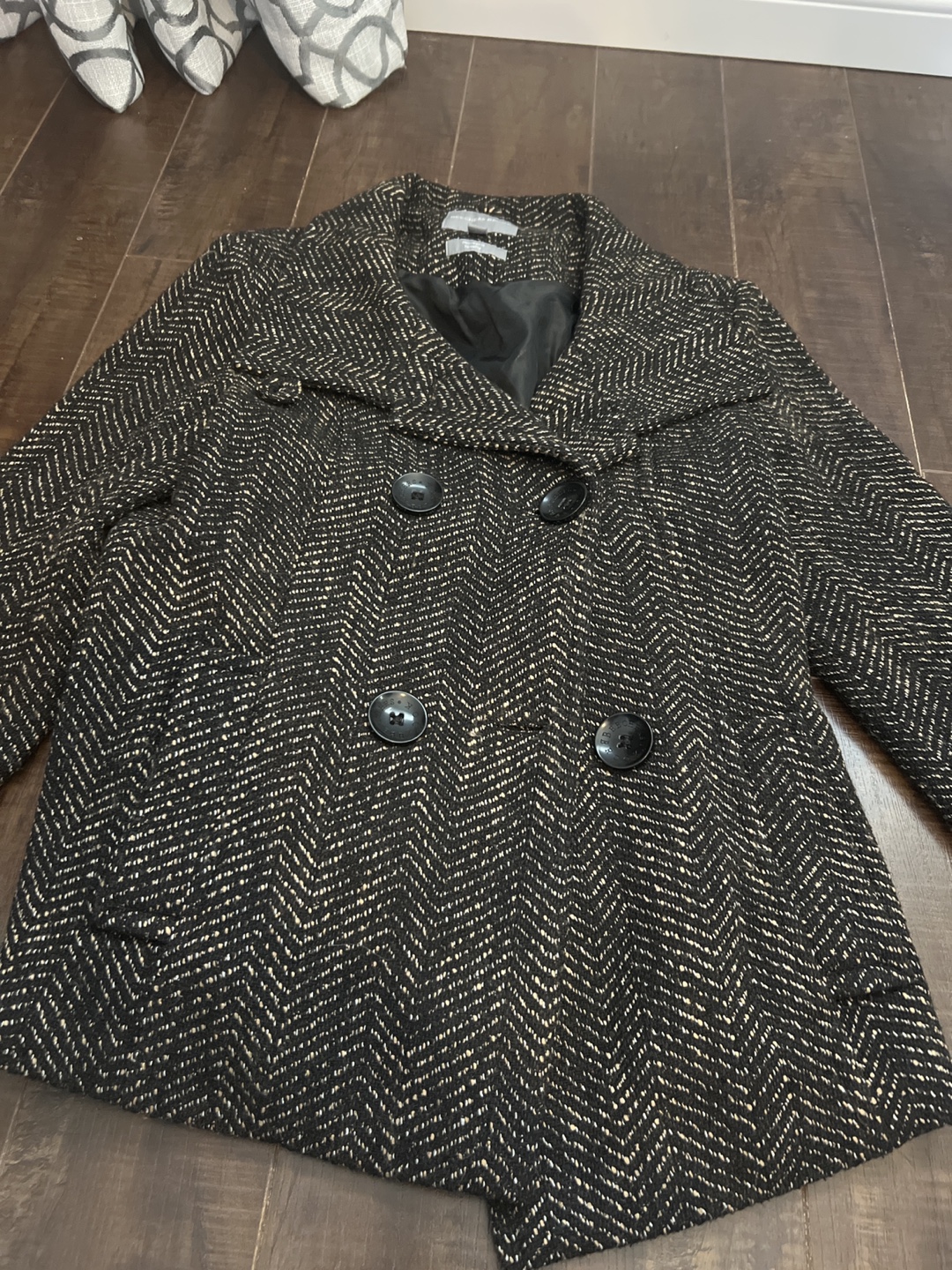 Beechers Brook Black and White Double Breasted Jacket