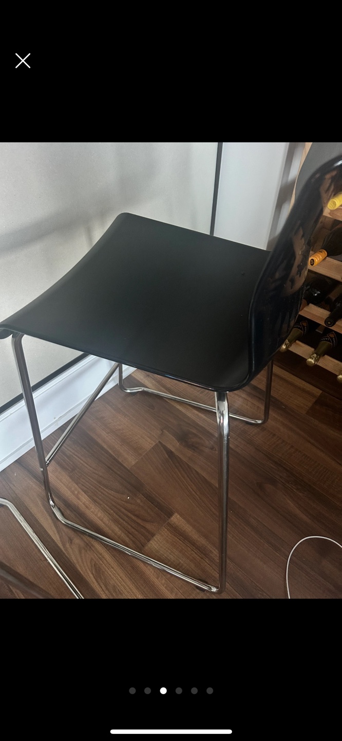 Set of 2 Black Bar Stools - photo 3