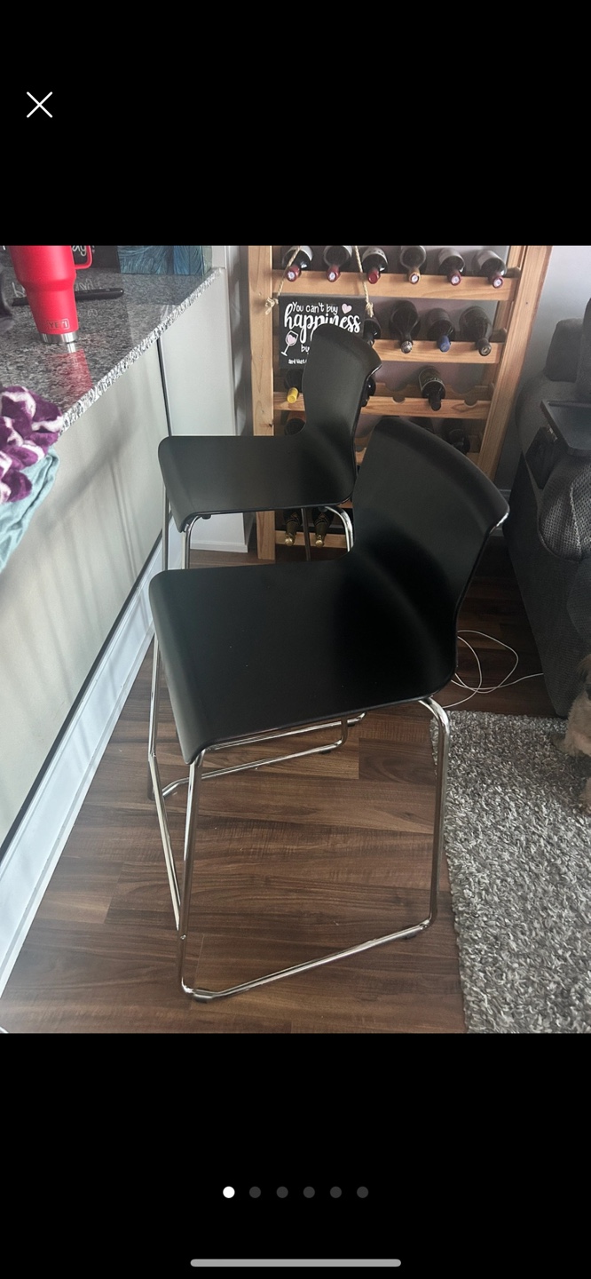 Set of 2 Black Bar Stools