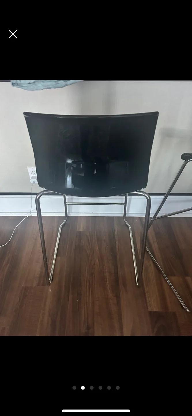 Set of 2 Black Bar Stools image indicator(2)