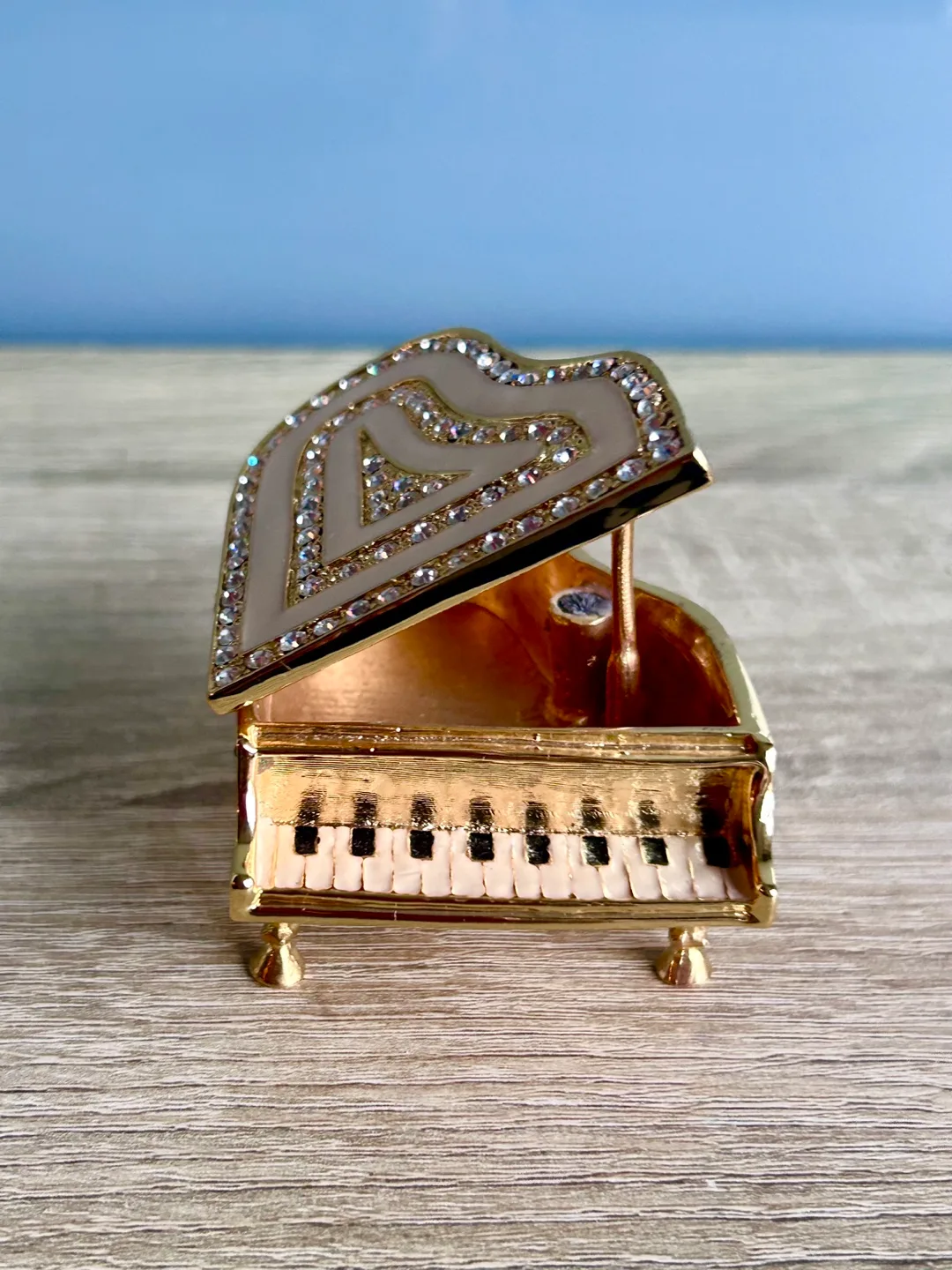 Miniature Gold & Crystal Piano thumbnail