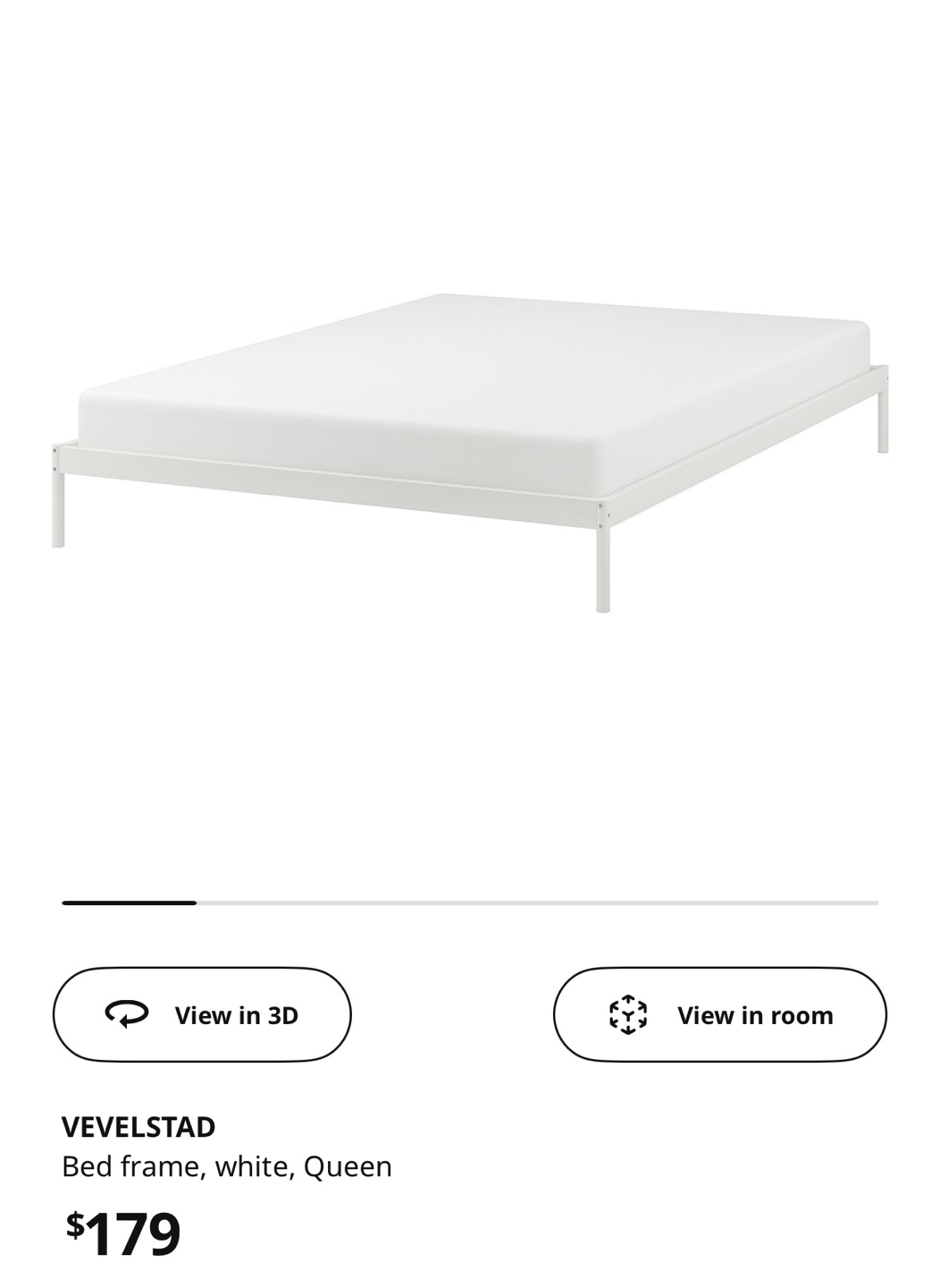 IKEA VEVELSTAD Bed Frame - Queen