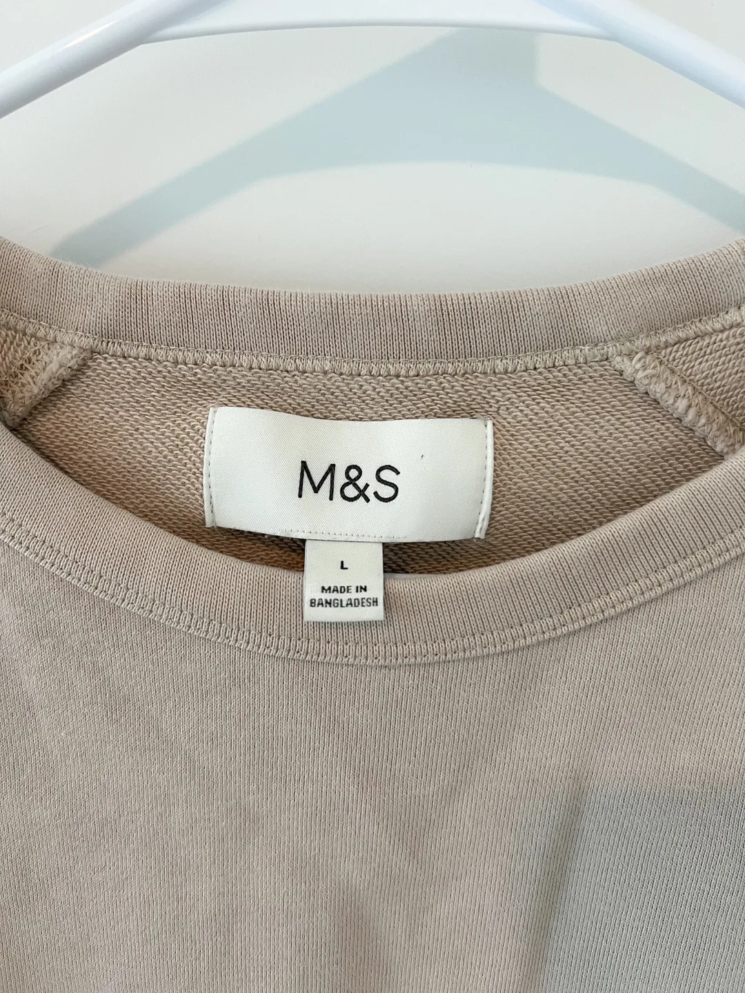 M&S 100% Cotton Sweatshirt Marks&Spencer cream sweater Size L image indicator(2)