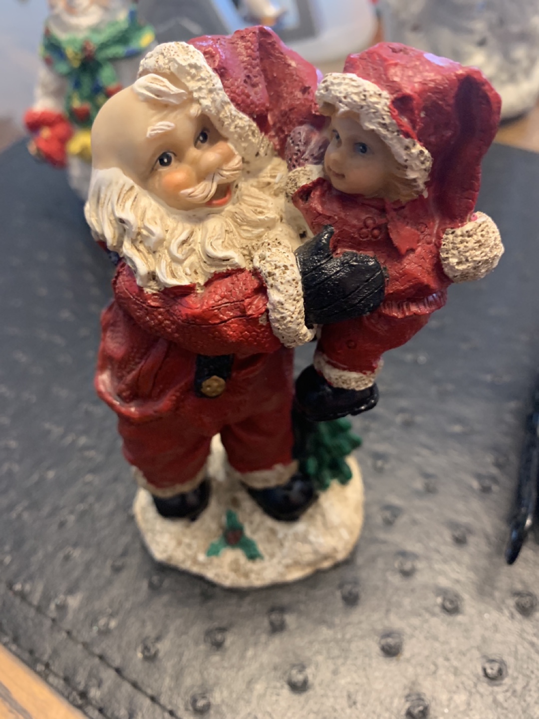 Santa and Child Christmas Figurine