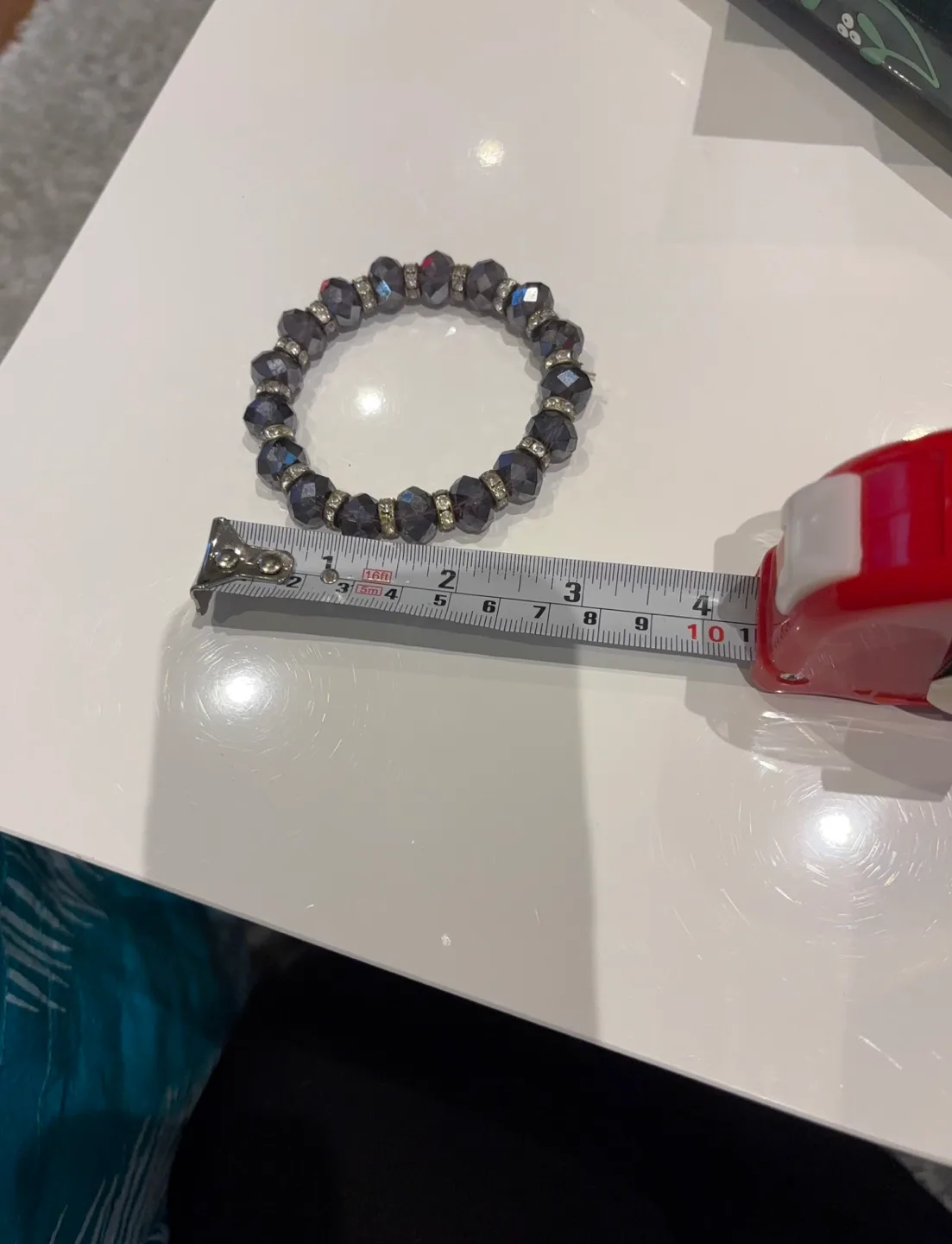 purple color stretch bracelet with rhinestones image indicator(3)