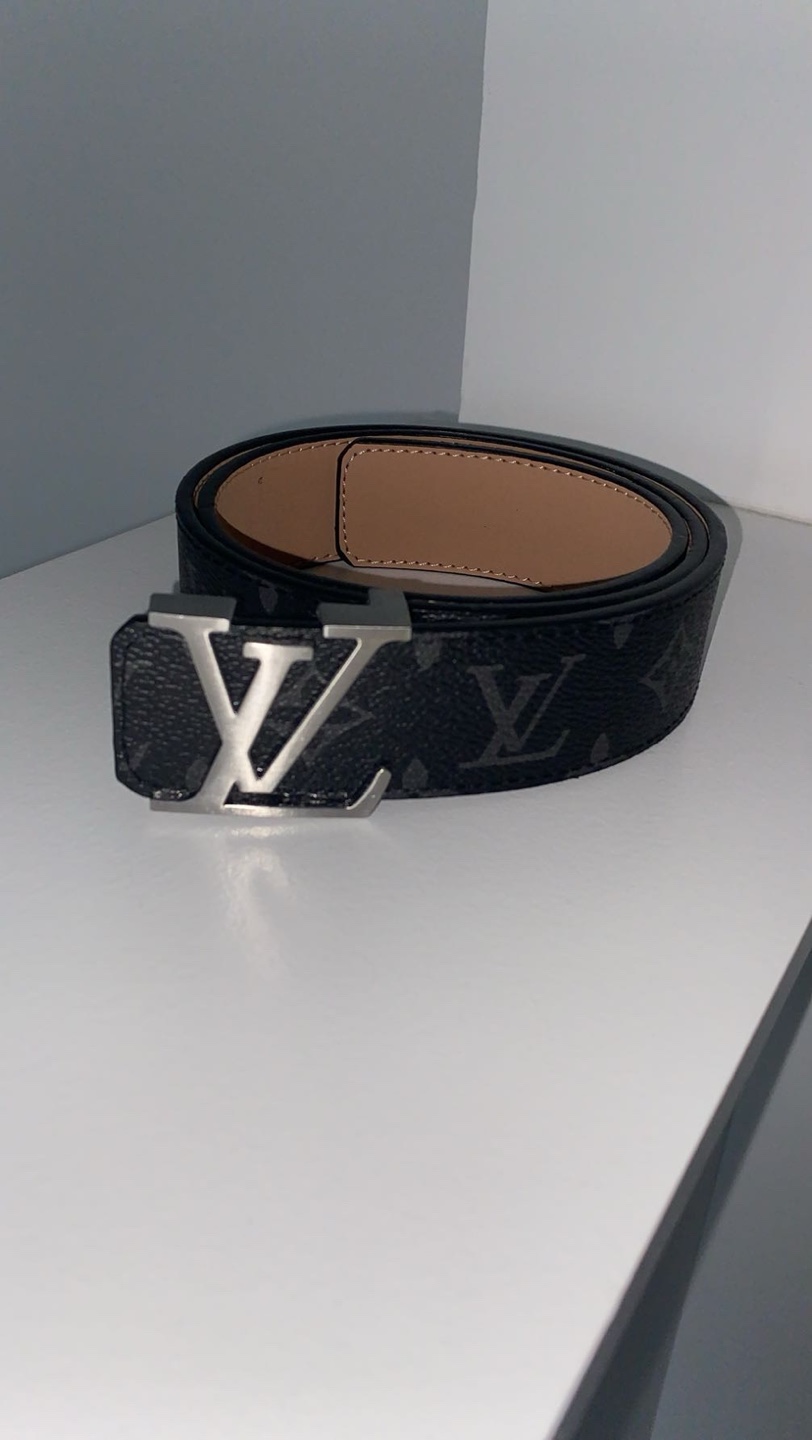 louis vuitton monogram belt silver buckle