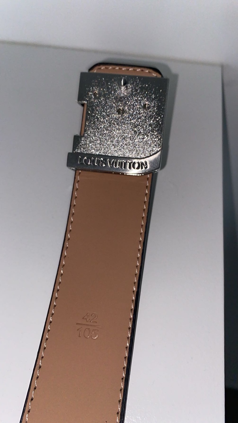louis vuitton monogram belt silver buckle - photo 3