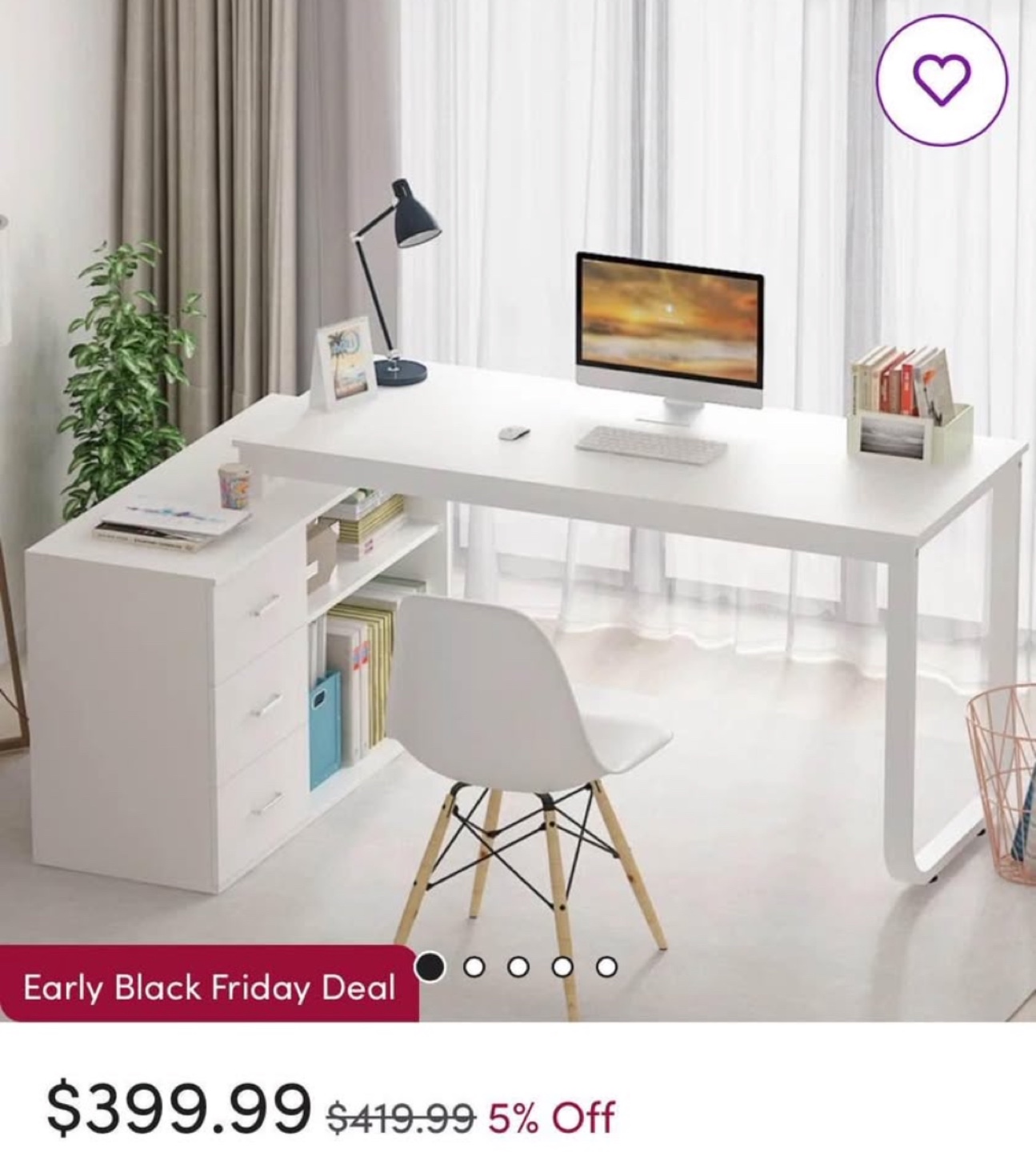 White Corner Desk