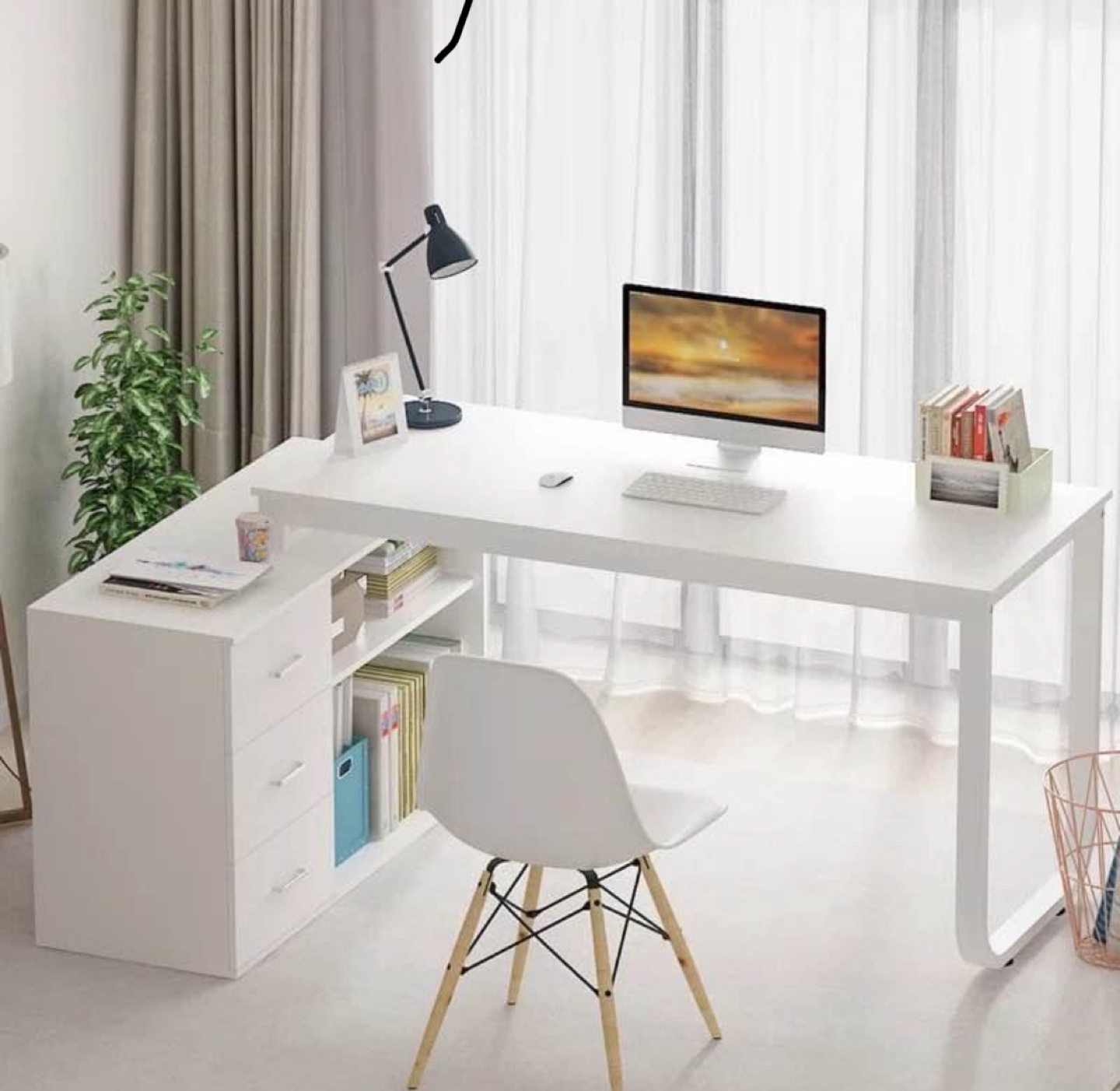 White Corner Desk - photo 4