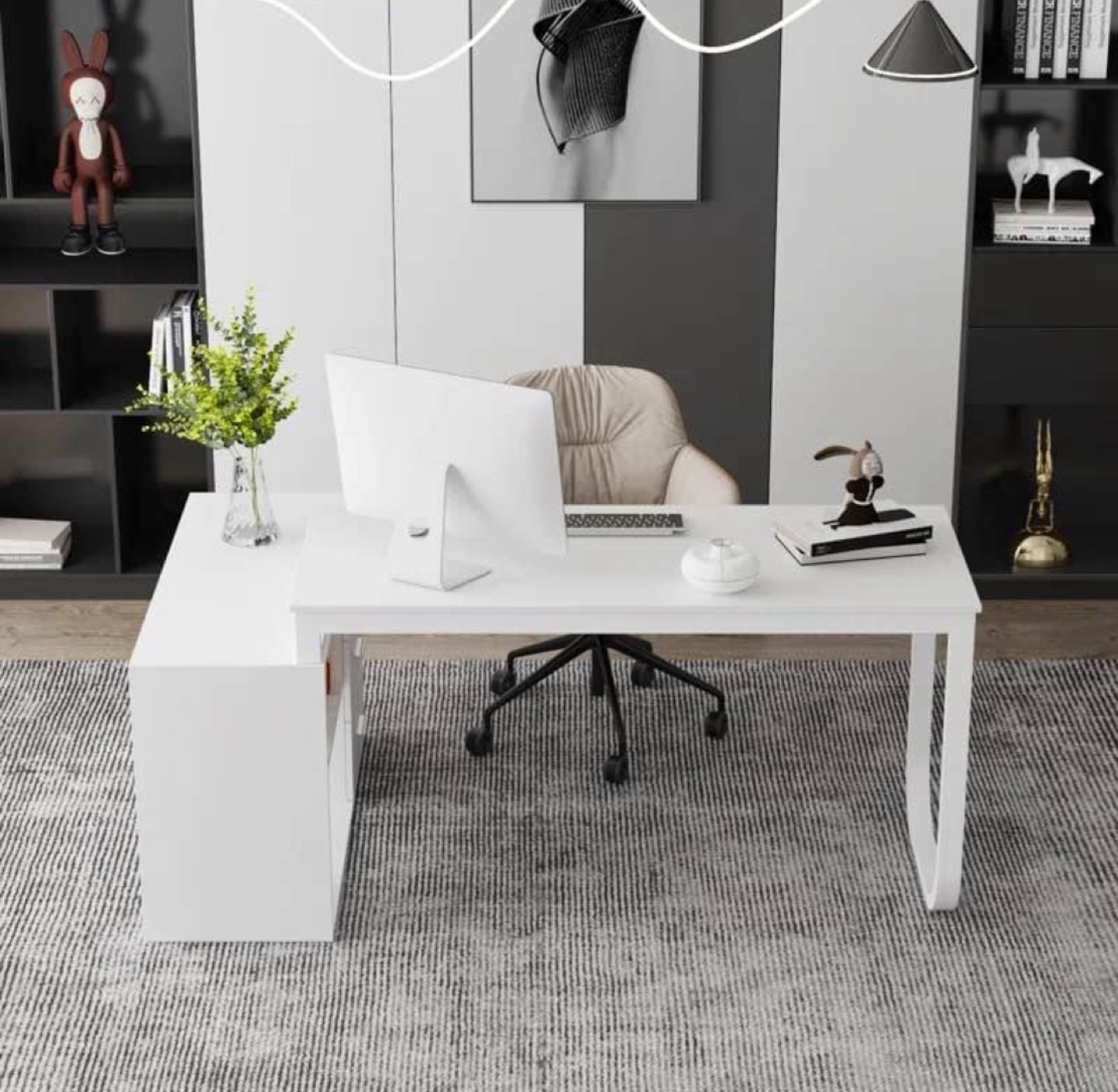 White Corner Desk - photo 3