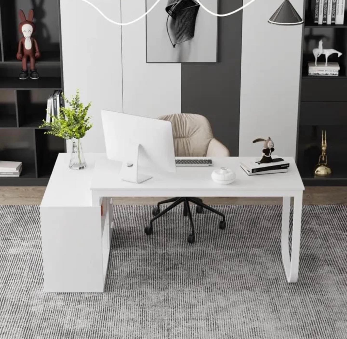 White Corner Desk image indicator(3)