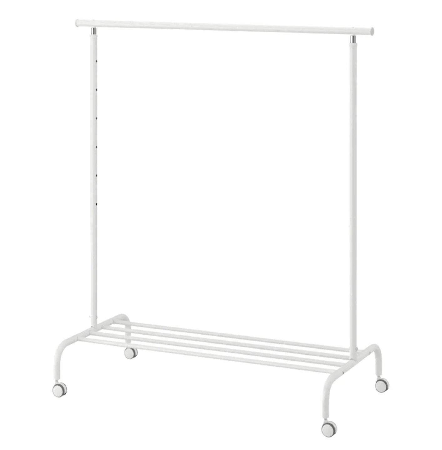 IKEA White Clothing Rack with Shelf - photo 2