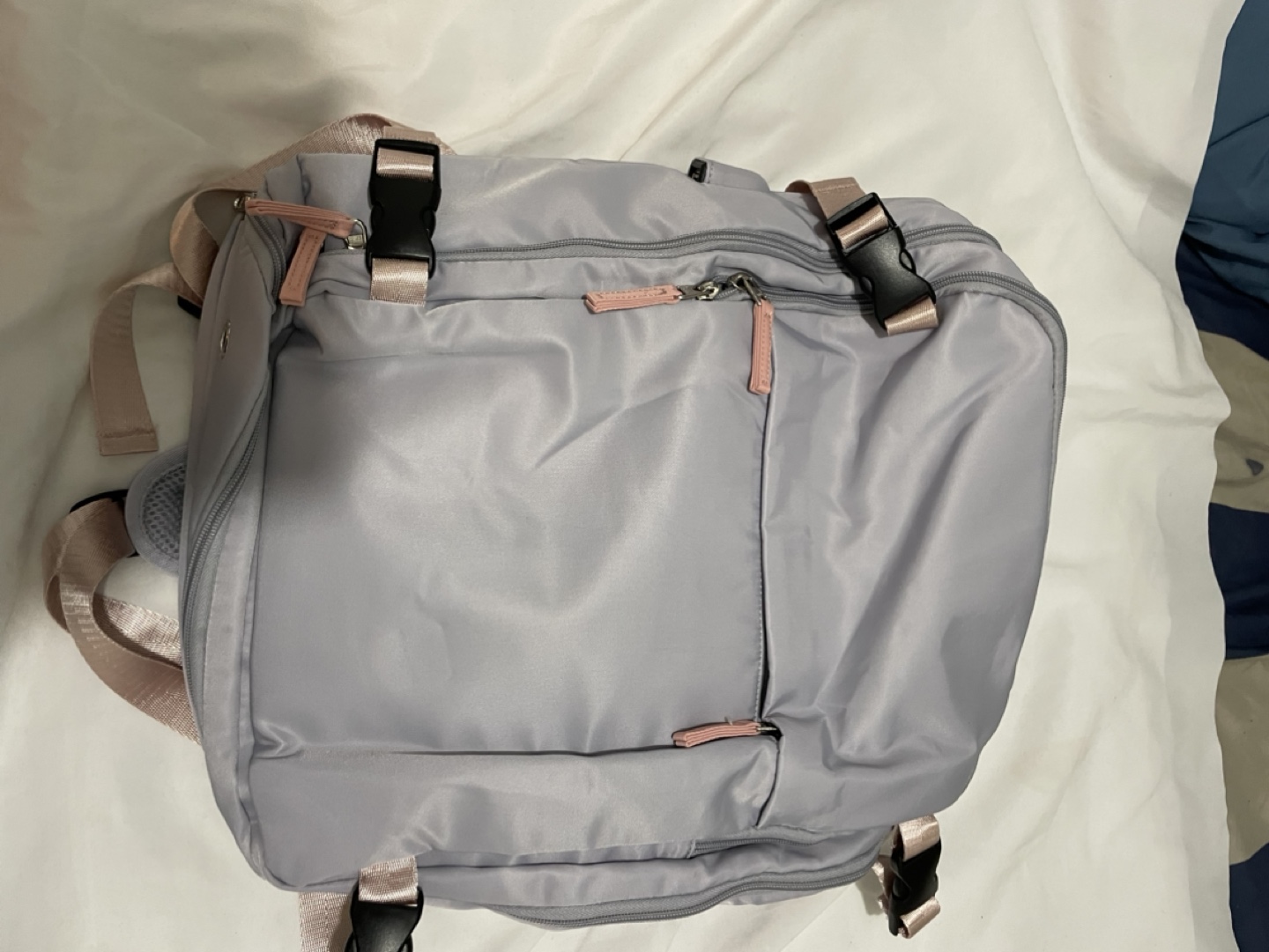 Sz 42*32 cm Grey/pink Travel Backpack with USB Port - photo 3
