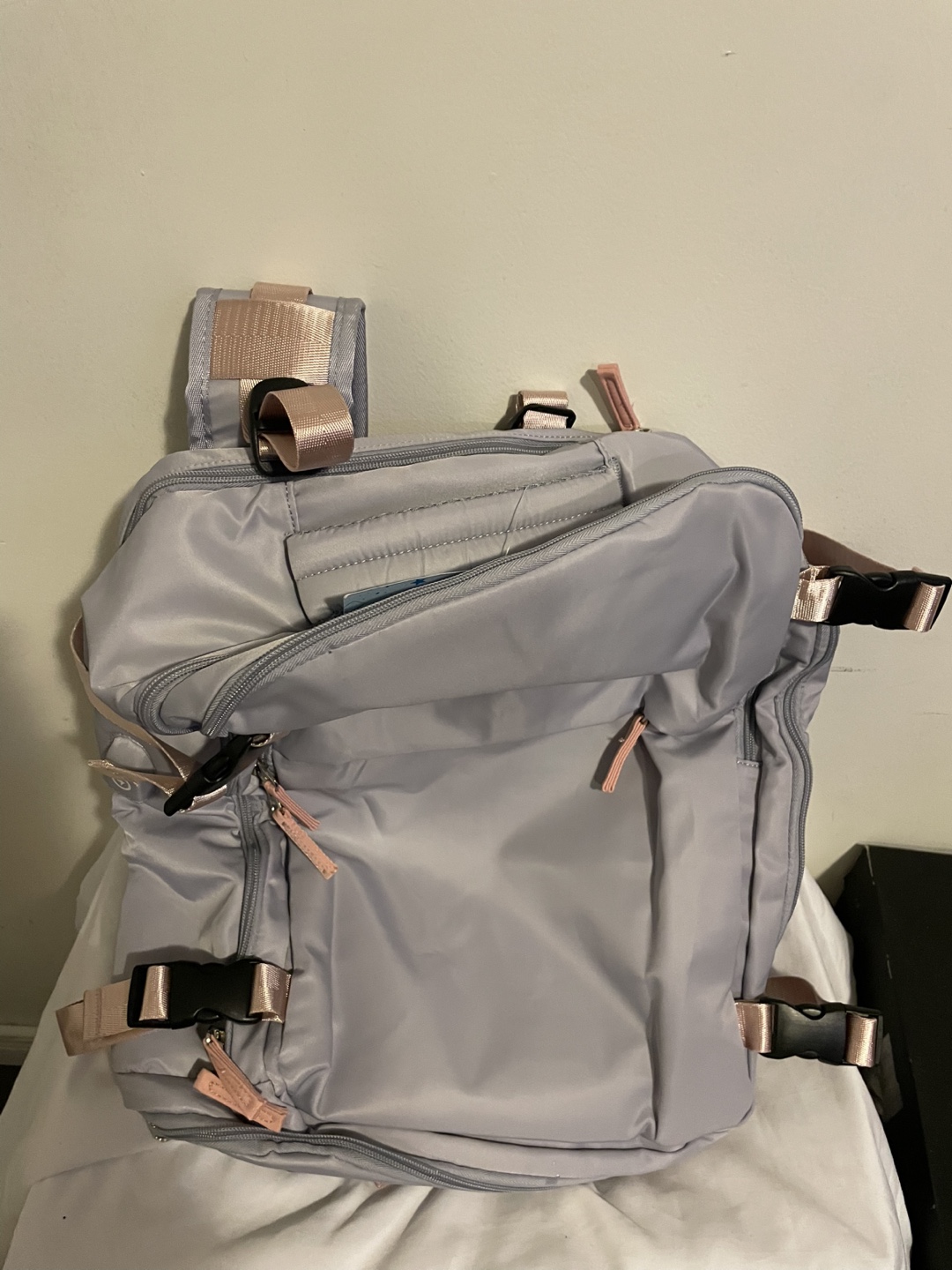 Sz 42*32 cm Grey/pink Travel Backpack with USB Port - photo 2
