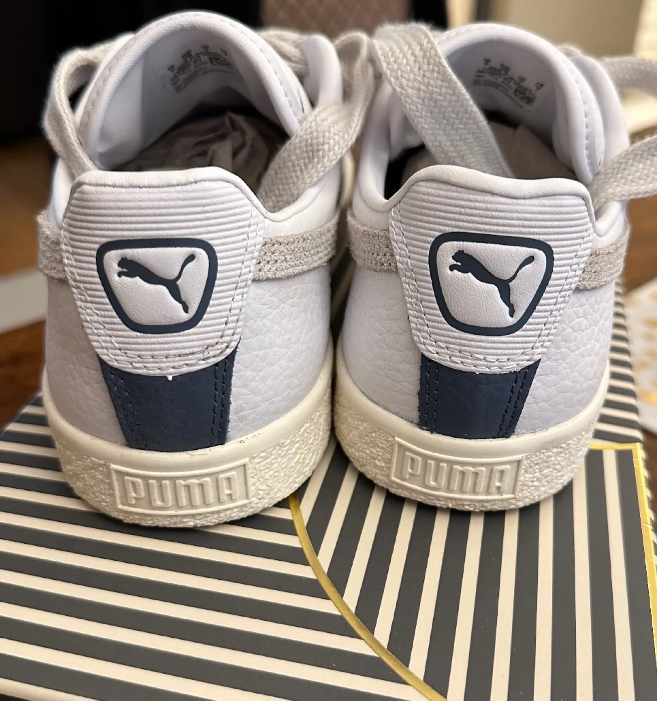 Puma Clyde 02  White/Gray Men’s Sneakers Size 7 image indicator(6)