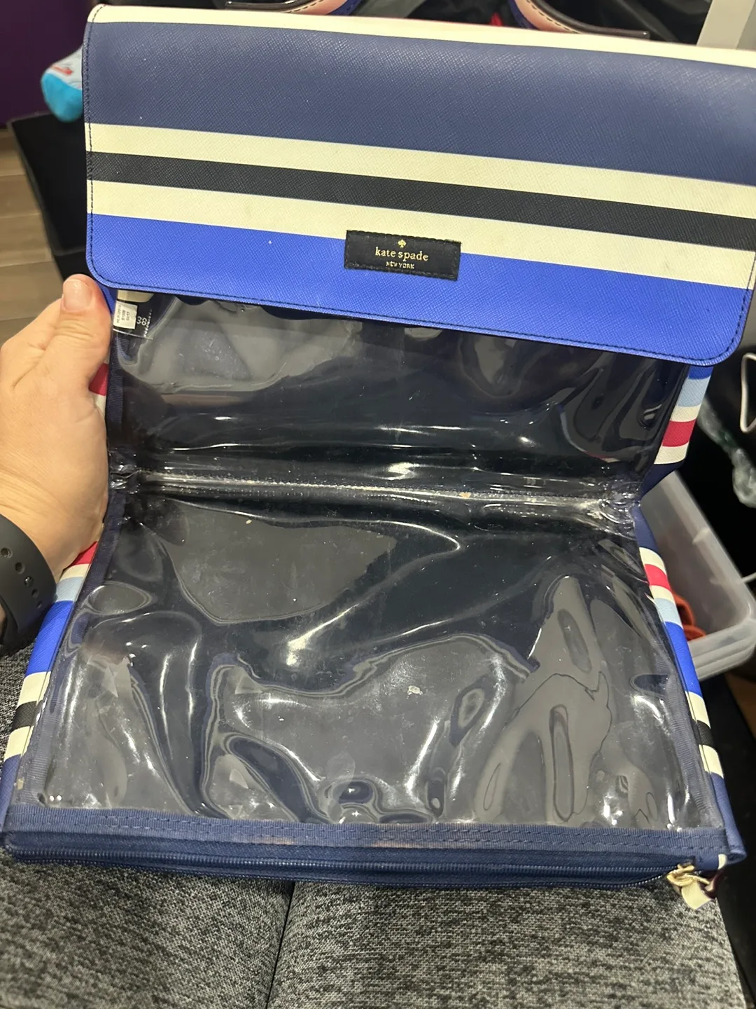 Kate Spade Striped Cosmetic Bag image indicator(4)