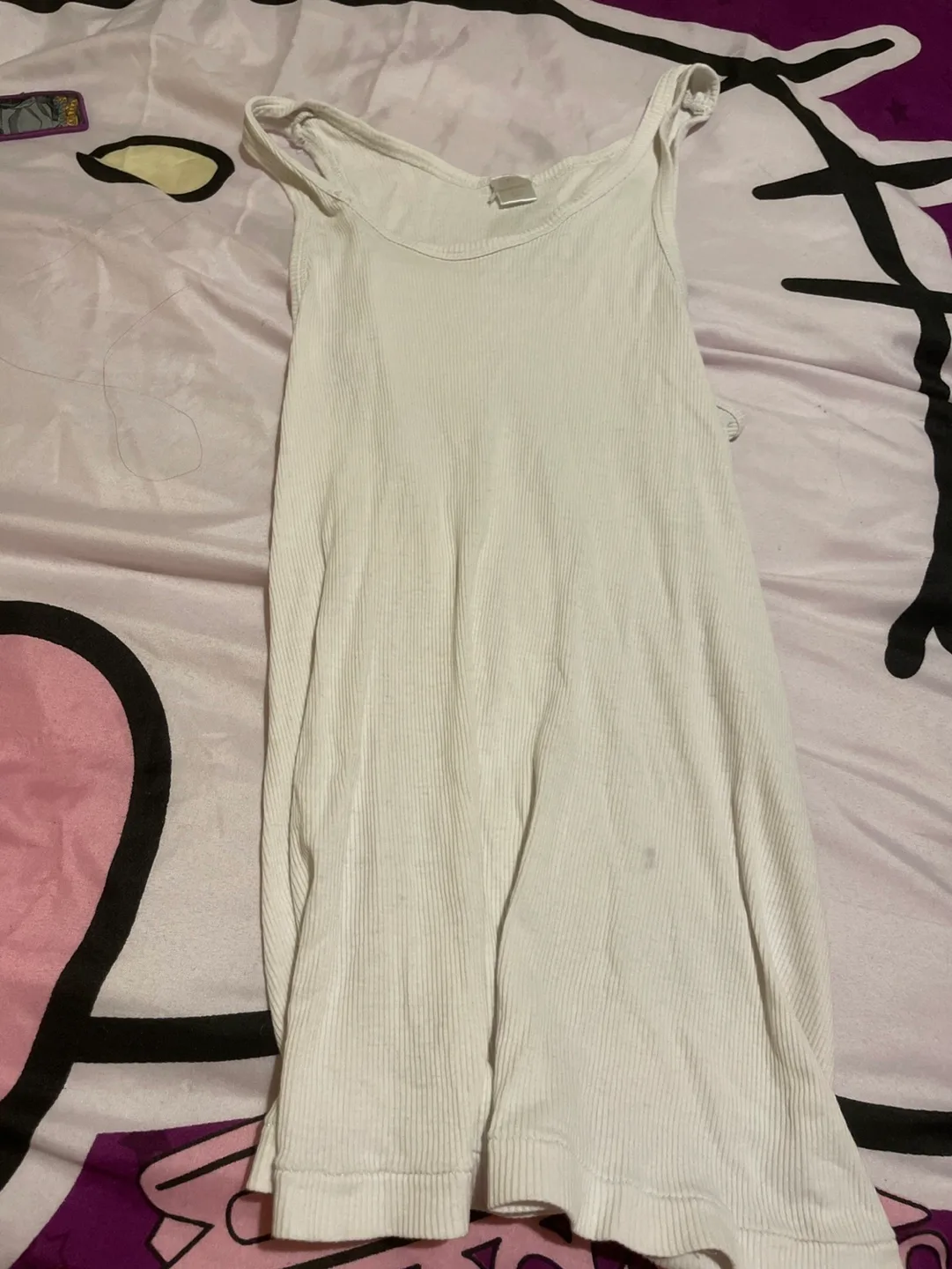 White Ribbed Tank Top thumbnail