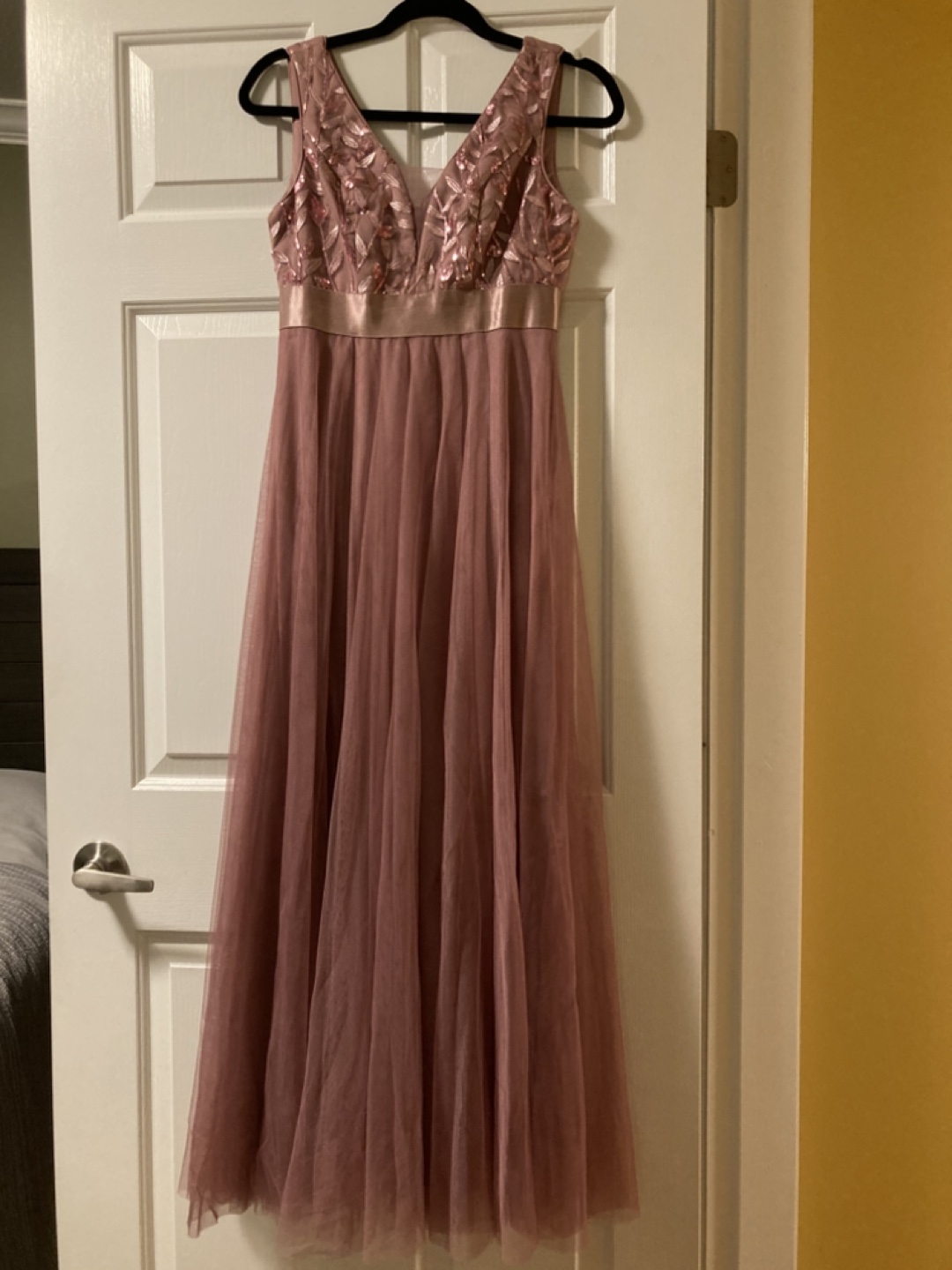 Pink. Sequin top. Maxi Dress