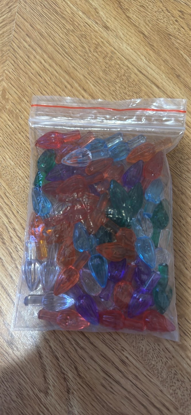 Multicoloured Christmas Light Bulbs For Ceramic Tree - 50 pieces