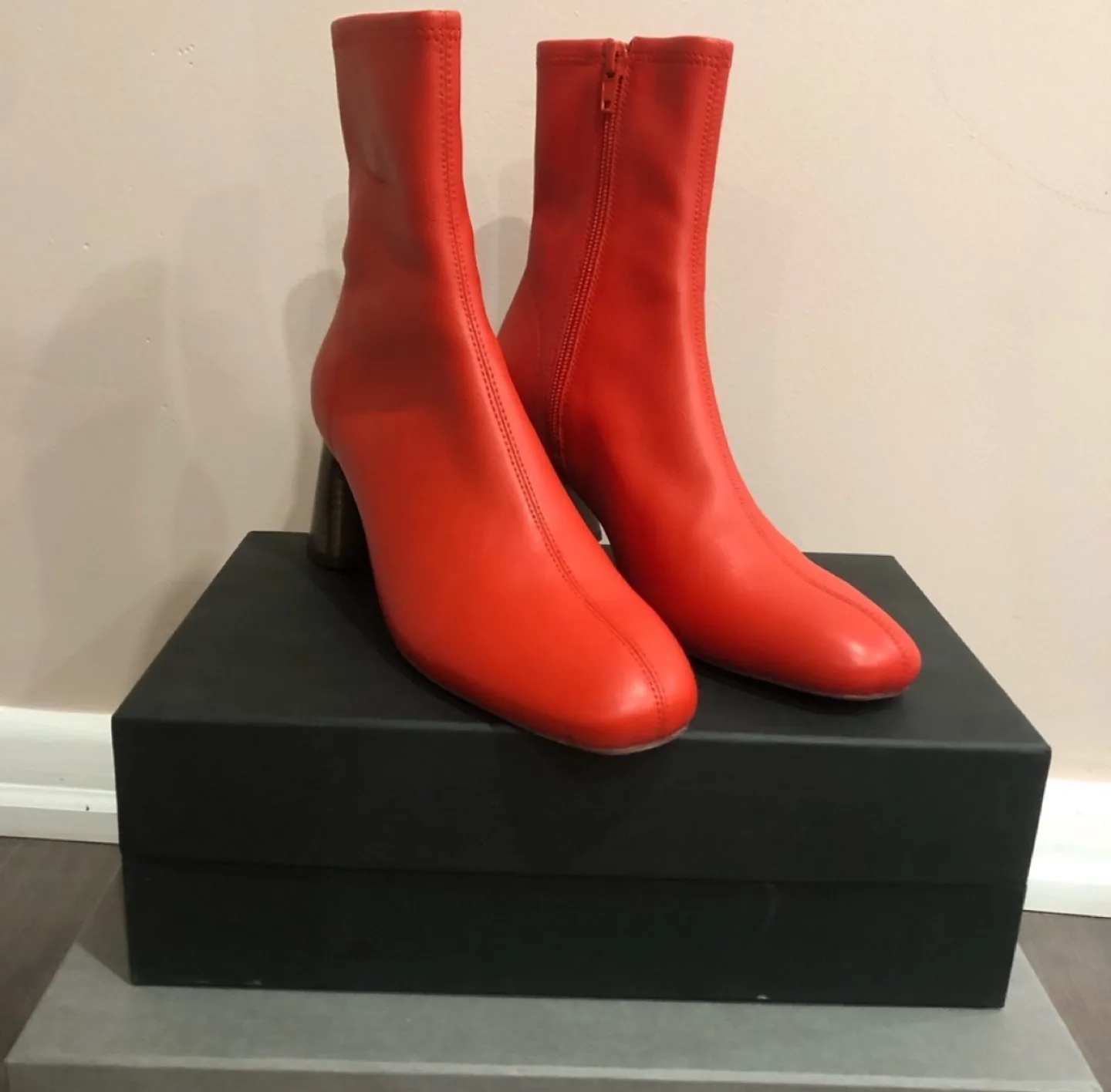 Caverley. Red Leather Ankle Boots image indicator(4)