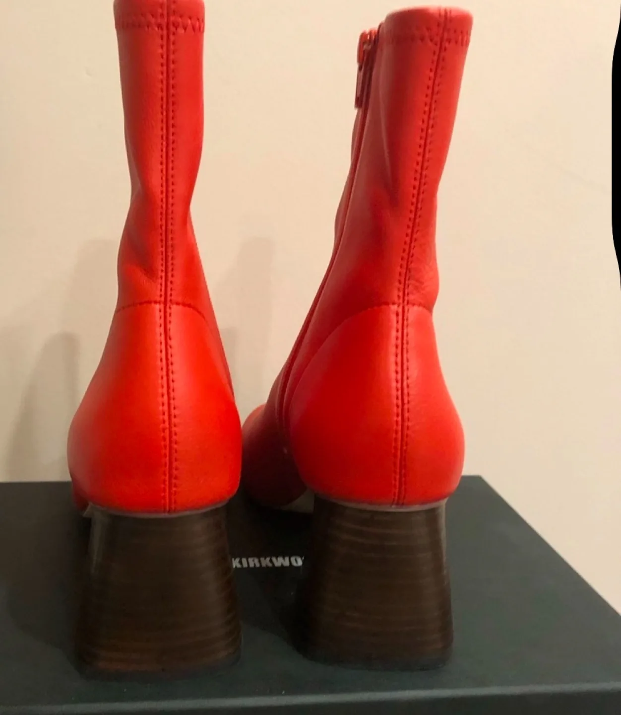 Caverley. Red Leather Ankle Boots image indicator(7)
