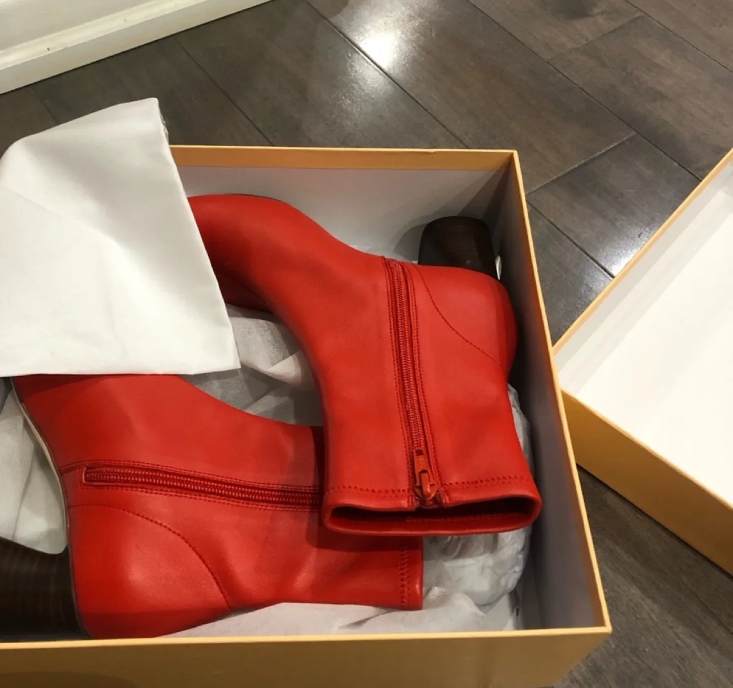 Caverley. Red Leather Ankle Boots image indicator(9)