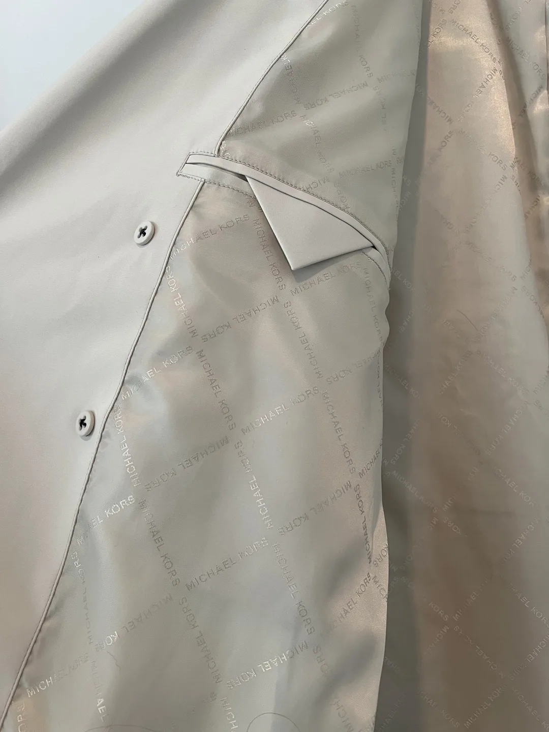 MICHAEL KORS Brand New Beige TRENCH COAT Unisex Size M image indicator(2)